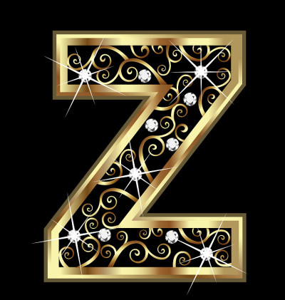 金色字母Z与漩涡装饰