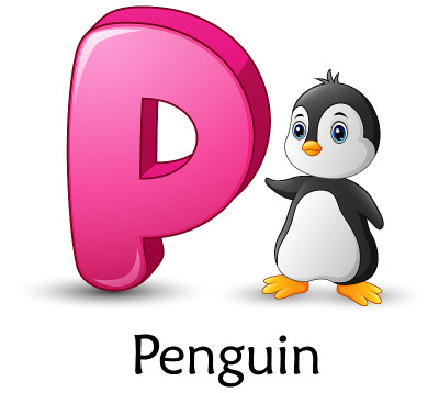 字母P是企鹅卡通字母表