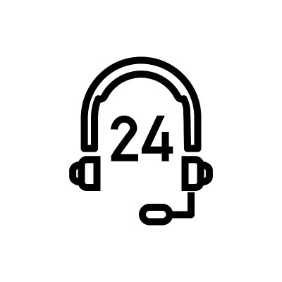 24小时支持图标。24小时客户支持灰色图标库存插图