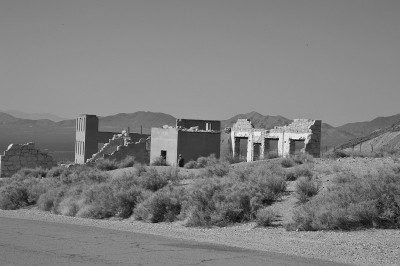 Rhyolite Ghost Town in Monochrome