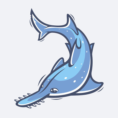 锯鳐海洋生命矢量插图