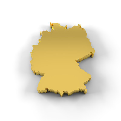 德国地图3D黄金与剪切路径