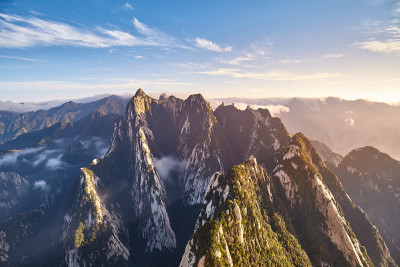 华山国家公园日落山景。