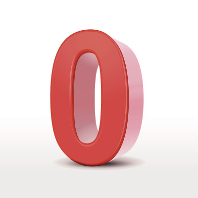 红色3d数字0