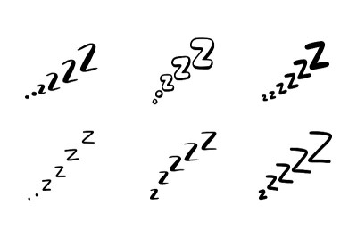 睡眠zzzz涂鸦符号集。