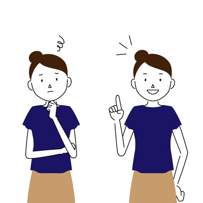 两套女性插画(烦恼/解决)