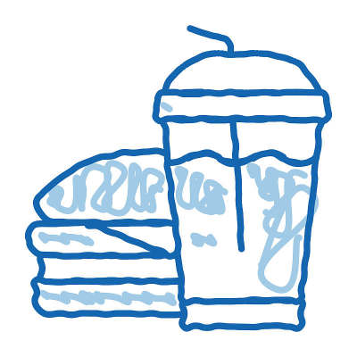 不健康的快餐图标手绘插图