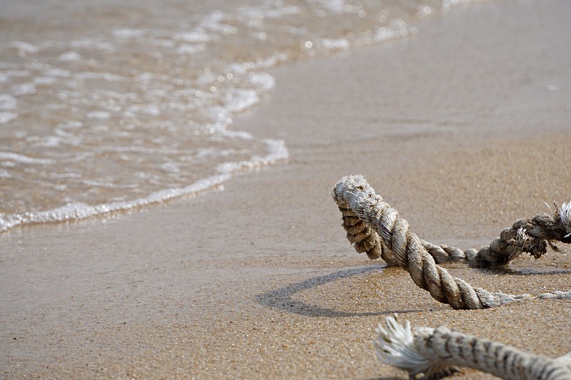 Old rope washed up on the beach.