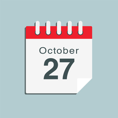 图标日日期10月27日，模板日历页