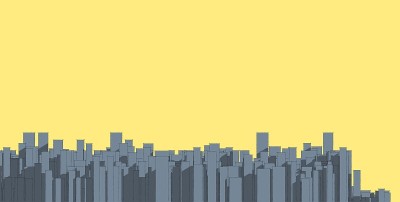 全景城市草图。建筑草图- 3D插图。