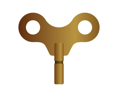 一个发条玩具孤立矢量插图。