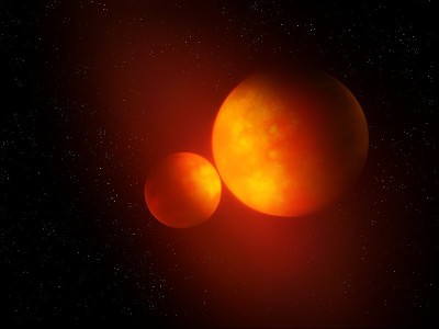 太空中两颗行星的碰撞。宇宙灾难。