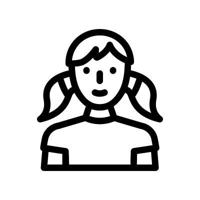 年轻女子线图标矢量插图