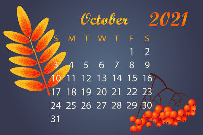 2021年10月日历模板