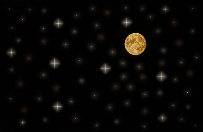 星空下的满月