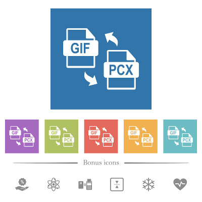 GIF PCX文件转换平面白色图标在方形背景