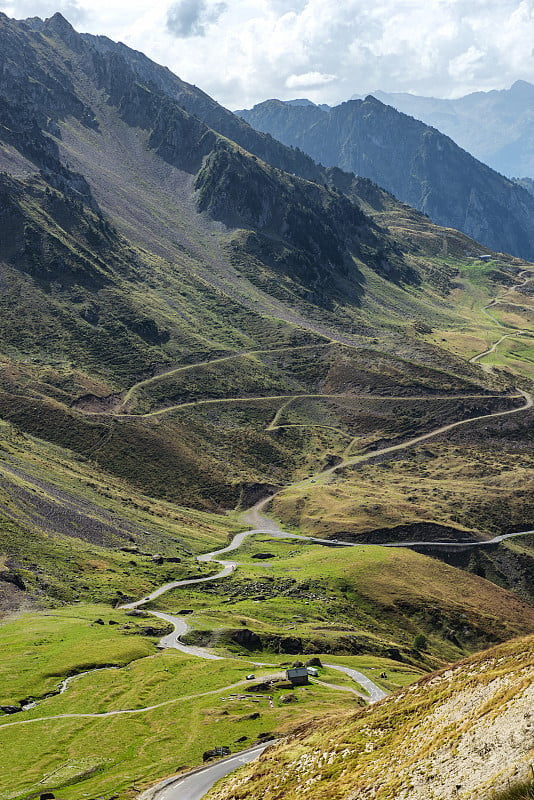 图尔马莱Col du Tourmalet在法国比利牛斯山的观点