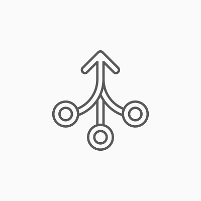 合并图标，合并箭头矢量插图