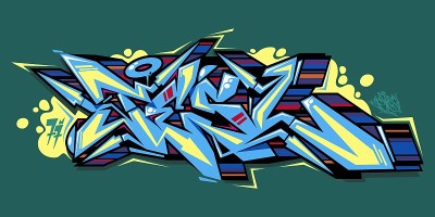 抽象单词让涂鸦风格字体字母矢量插图艺术
