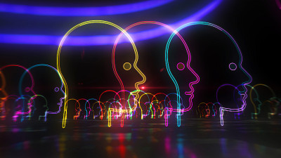 社会评分和评分符号抽象3d插图