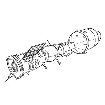 素描，星际飞船，着色书，卡通插图，白色背景上的孤立对象，矢量插图，
