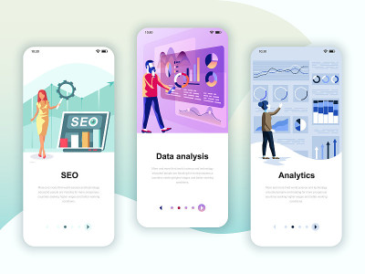 Set of onboarding screens user interface kit for S
