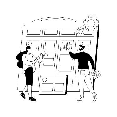 看板抽象概念矢量图。