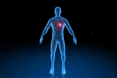 数字人体，不同部位可见疼痛，3d插图
