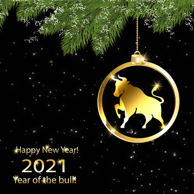 2021年的牛年贺年卡