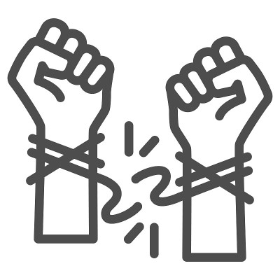 手撕绳线图标，生活无瘾概念，反毒品，酒精，吸烟标志白色背景，停止坏习惯图标在大纲风格的网页设计。矢量