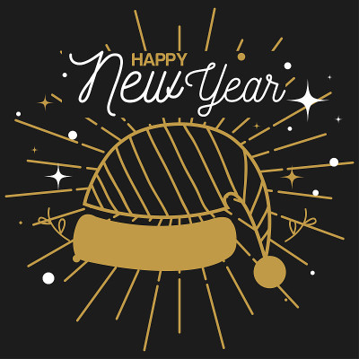 用帽子矢量设计祝你2021年新年快乐
