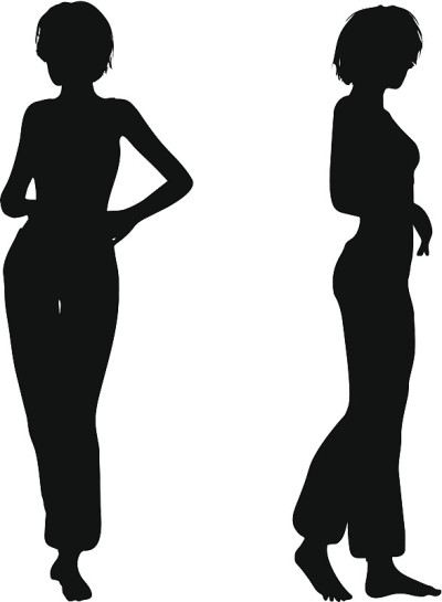 舞者的女性剪影