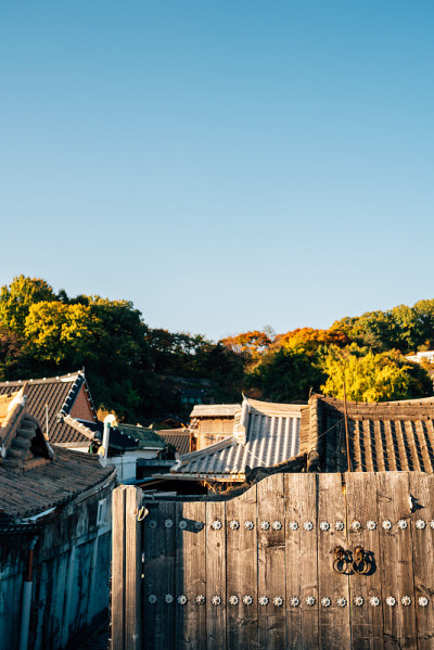Jeonju Hanok村，在Jeonju，韩国