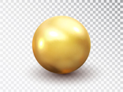 金色的球孤立在透明的背景。金色光泽3D球与眩光。圆形，几何简单，图形圆。矢量3d金属球，闪亮的胶囊球