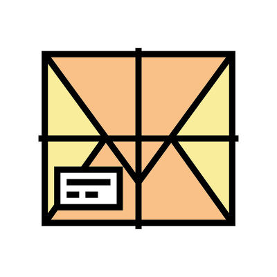 包裹盒子颜色图标矢量插图