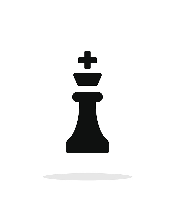 Chess King simple icon on white background.