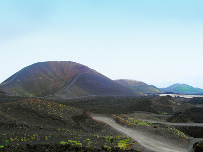 埃特纳火山口景观。