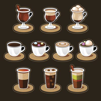 咖啡和茶具。