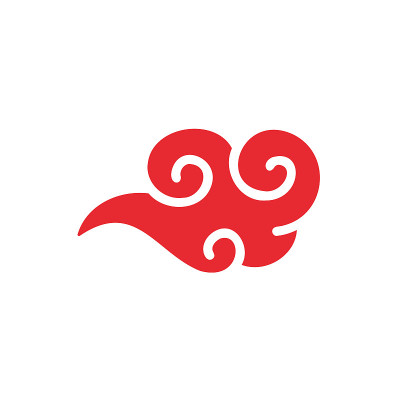 装饰中国新年的中国红云元素
