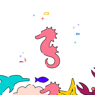海马填充线图标，简单说明