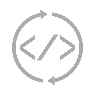 一对带有斜线的括号。编程代码