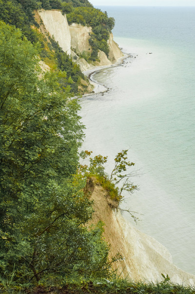 波罗的海沿岸的白色悬崖和海滩，Rügen，德国