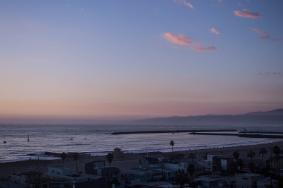美丽的日落在Playa del Rey, CA