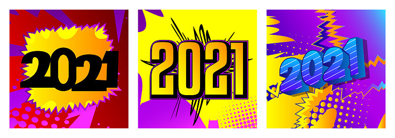 创造性的2021年快乐贺卡。