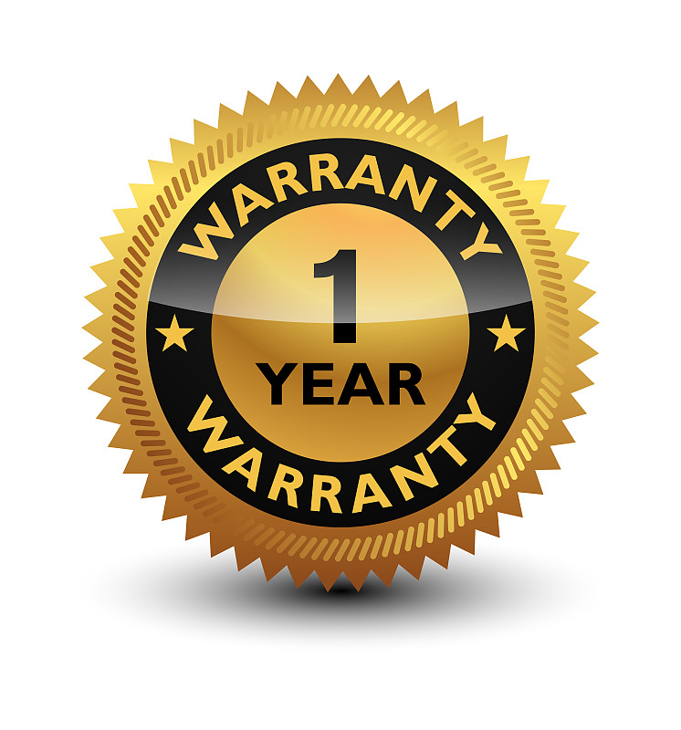 Golden glossy, top quality 1 year warranty badge, 