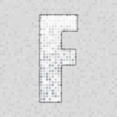 向量插图的字母F制成的正方形灰色马赛克。