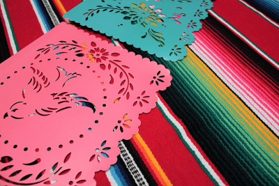 雨披bunting背景serape papel picado墨西哥节日