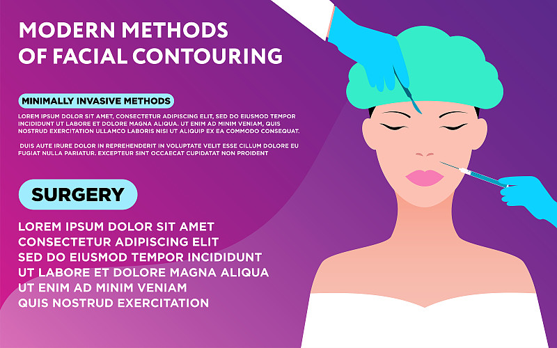 Facial contouring Medicine poster template with sa