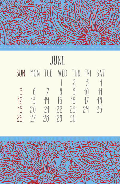 2016年6月日历