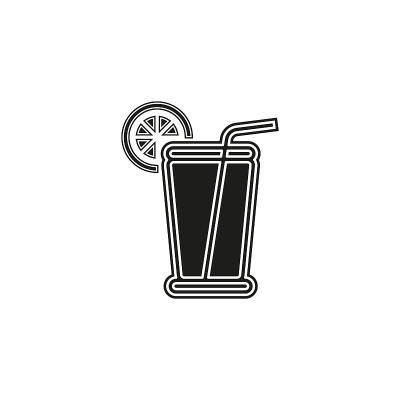 fresh juice icon, vector cold tropical juice